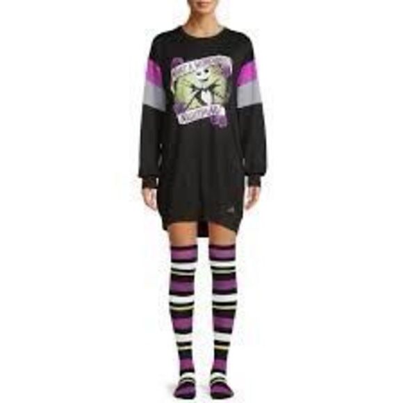 Disney Sz M Nightmare Before Christmas Sleepwear Shirt What A Wonderful Nightmar - Picture 1 of 11